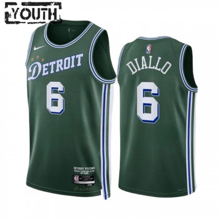 Barn Detroit Pistons Tröja Hamidou Diallo 6 Nike 2022-23 City Edition Grön Swingman Barn Detroit Pistons Tröja Hamidou Diallo 6 Nike 2022-23 City Edition Grön Swingman